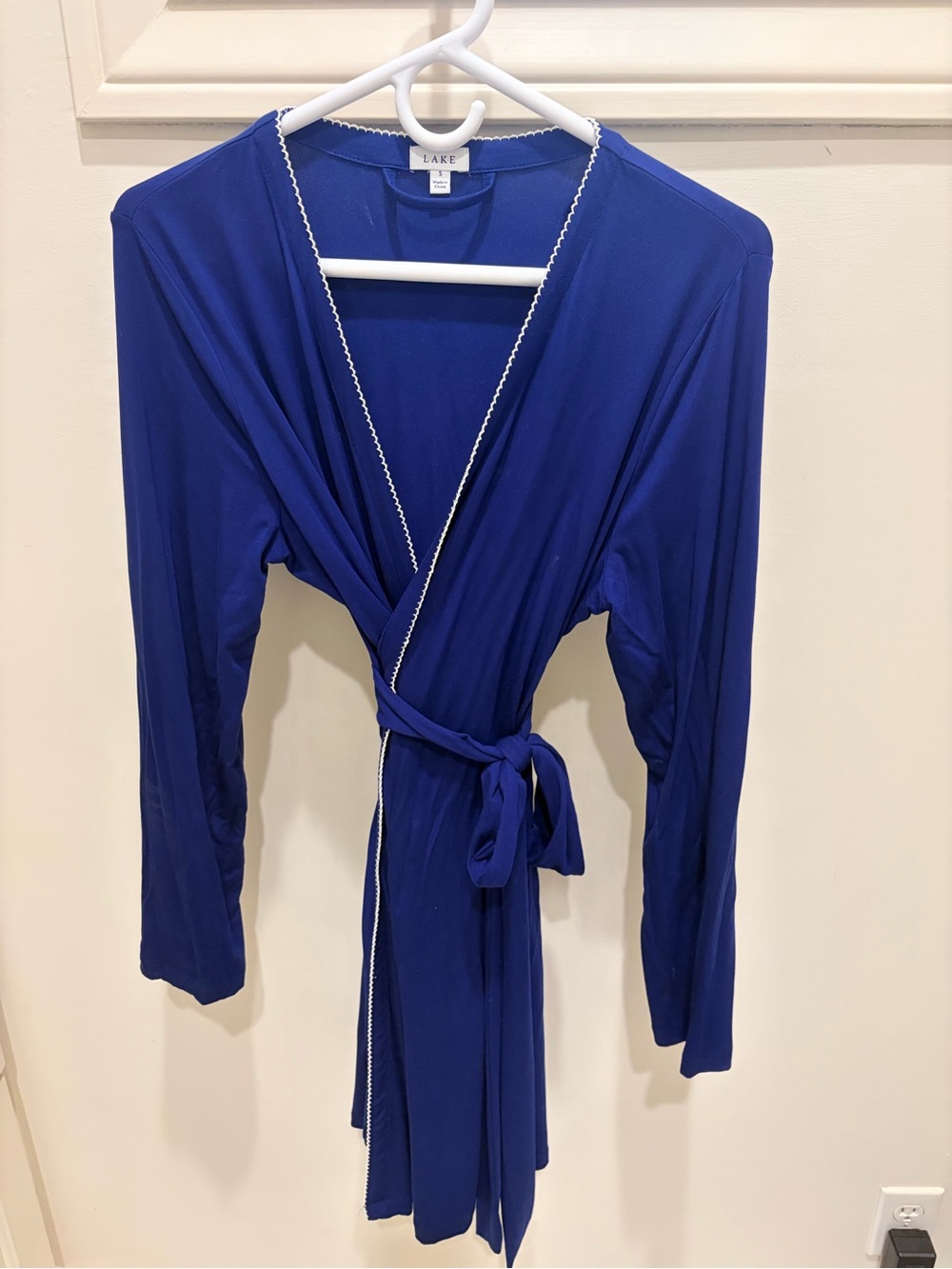 Lake Panamas Royal Blue Dream Modal Wrap Robe with Contrast Trim